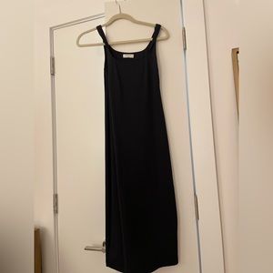 Navy Babaton Contour Squareneck Midi Dress from Aritzia